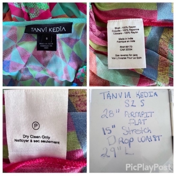 Anthropologie Tanvi Kedia ‘Nita’ Tunic Multicolor Geometrical Print SZ S - Picture 13 of 13
